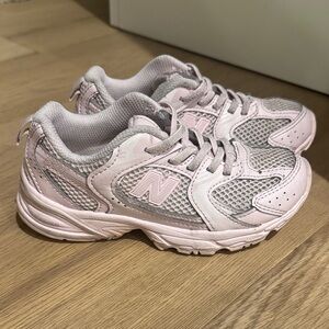 New Balance Kids' Light Pink and Gray Sneakers